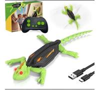 Gecko Radiocommandé Grimpeur, Lezard Télécommandé Robot Jouet Qui Escalade Murs et Plafonds, Avec Yeux LED Lumineux, 3- 8 Ans ,Vert