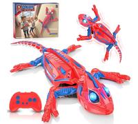 Gecko Radiocommandé, Lézard Télécommandé Qui Rampe Sur Le Sol et Les Murs avec Yeux Lumineux, Rechargeable Caméléon Robot Spider Jouet Enfant 3 4 5 6 7 8 Ans Cadeau Noël Halloween pour Garçon Fille