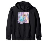 Gecko Retro Gamer Pixel Art Game Over 8 Bits Lézard Sweat à Capuche