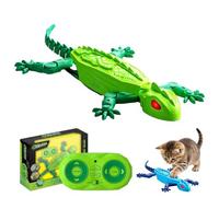 Gecko Rush Jouet pour chat d'intérieur avec télécommande Vert | Le gecko électrique interactif encourage les chats d'intérieur à poursuivre, sauter et faire de l'exercice grâce à l'action