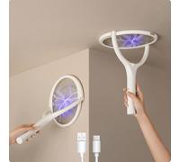GeckoMan Tête Rotative Raquette Électrique Insectes Rechargeable Raquette Anti Moustique Électrique Raquette Moustique Électrique Tapetteà Mouche Piège Anti Mouche