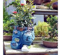 GECOKU Pot de Plantes Ornement de Jardin Pantalon en Jean Pot de Fleur en résine Jardin Sculptures et Statues de Jardin Ornements de décoration de Pot de Fleur en Jean pour la décoration de la Cour
