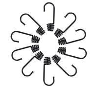 Gecosac 10 Crochets en Spirale pour Tendeur Elastique Ø 8mm - Acier Noir Anti-Corrosion - Fixation bâches, Jardin, Camping, remorque