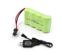 Gecoty® Batterie 4,8 V, 500 mAh, rechargeable, 2/3 AA NiMH 4,8 V, avec fiche SM, pour voitures télécommandées, bateaux télécommandés, lumières de secours