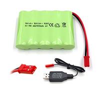 Gecoty® - Batterie rechargeable Ni-MH AA - 6 V - 2 400 mAh - Avec câble de charge (fiche JST)