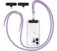 Gectre Lanière de téléphone portable pour smartphones, avec 2 patchs, cordon compatible avec tous les étuis standard (violet arc-en-ciel)