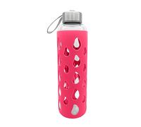 GEDA LABELS Silicone Gourde en Verre Adulte Unisexe, Rose Bonbon, 500 ML