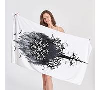 GEDAEUBA Serviette de Plage Motif Viking - Serviette de Bain Grande Taille 100x200 cm, Drap de Plage en Microfibre Douce, Serviettes de Plage Anti Sable et à Séchage Rapide, pour Sport Piscine