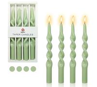 Gedengni Lot de 4 chandeliers verts pastel - Lot de 4 longues bougies coniques uniques torsadées de 25,4 cm pour décoration d'intérieur, mariage, cadeaux pour femme (1D4 pièces, vert)