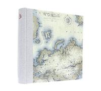 Gedeon Carte Album traditionnel relié 100 pages blanches pour 600 photos 9 x 13 cm Rembourrage au choix Papier Couverture Parchemin Imprimé Cartes divisées Gris