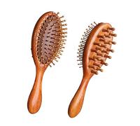 GEDEUBAN Brosse à dreadlocks en bois pour microlocs, dents rondes pour stimuler la circulation sanguine, aider à la croissance des cheveux