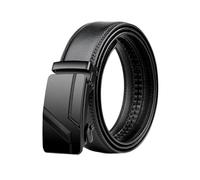GediZ Ceinture en cuir noir à boucle automatique pour hommes, grande taille 105-170cm, en alliage, pour scènes d'affaires et de loisirs