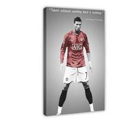 GeDiz Cristiano Ronaldo - Affiches murales de motivation sur toile pour chambre à coucher, bureau, chambre, cadeau, avec cadre, 40 x 60 cm