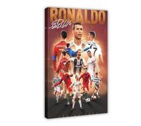 GeDiz Cristiano Ronaldo Poster 2 sur toile - Décoration murale pour salon, chambre à coucher - Style cadre - 20 x 30 cm