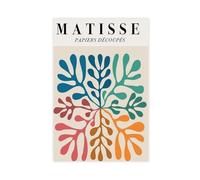 GeDiz MATISSE PAPIERS DECOUPES - Poster sur toile multicolore - Motif feuille beige - Décoration murale pour salon, chambre à coucher - Style sans cadre - 40 x 60 cm