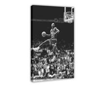 GeDiz NBA Concours de Dunks Michael Jordan Poster sur toile - Décoration pour chambre, bureau, pièce - Cadre style 30 x 45 cm (12 x 18 pouces)