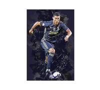 GeDiz Poster sur toile, motif joueur de football Cristiano Ronaldo, noir, décoration murale pour salon, chambre à coucher, style sans cadre, 40 x 60 cm