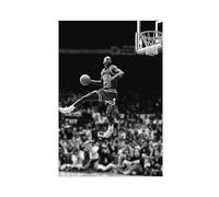 GeDiz Poster sur toile NBA Slam Dunk Contest Michael Jordan Art Mural Décoration Impression Image Peintures pour Salon Chambre à Coucher Décoration Style Sans Cadre 08x12pouces(20x30cm)