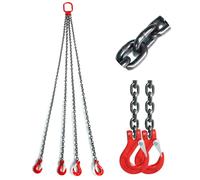 Gedlex G80 en Acier au Manganèse Elingue de Levage, Chaîne de Levage de Capacité de Levage de 3000 kg, 1,5 m 4 Chaînes avec Crochets de Levage, Chaine de Levage de 6 mm d'épaisseur pour Levage Lourd