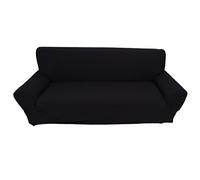GEDMRT 3 Seater Sofa Slipcover | 7 Solid Colors Stretch Elastic Fabric | Protective Couch Cover for Home/Office/Hotel | Washable & Reusable (Black)
