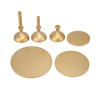 GEDMRT 3 Tier Cake Stand Set | Elegant Gold Round Footed Display for Weddings / Parties / Celebrations | Sturdy Iron Dessert Holder for Cakes, Pies, Cupcakes