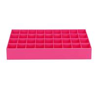 GEDMRT 36 Grids Makeup Organizer | Transparent Cosmetic Storage Box for Lipstick/Nail Polish/Makeup Brushes | Desktop Display Stand & Organizer (Roseate)