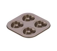 GEDMRT 4 Cavity Square Baking Pan | Non - Stick Carbon Steel Cupcake Form for Muffins/Brownies/Microwave | Sturdy, Warp Minimizing (4-piece heart-shaped donut pan)
