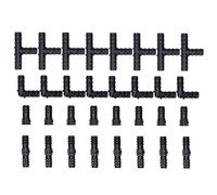 GEDMRT Drip Irrigation Fitting Kit 32Pcs | 1/2 inch Hose Connectors for Gardens/Greenhouses | ABS Plastic Tees & Elbows | Leak - Proof Barb Design Easy Installation