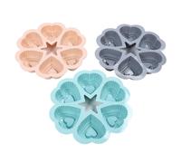 GEDMRT Heart Shaped Cake Pan Set of 3 | Flexible Silicone Non Stick Coating | Heart Muffin Pan for Cupcakes/Desserts/Baking | Oven, Microwave, Freezer & Dishwasher Safe