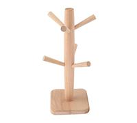 GEDMRT Mug Tree for Kitchen | Beech Wood Cup Holder with Deeper Furrows | Coffee Cup Storage Rack Saves Counter Space/Organizes Mugs/Dries Cups | Easy to Assemble, Stable Base