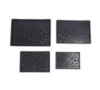 GEDMRT Plateaux de service en plastique Ensemble de 4 |Plateaux de collations de fruits légers pour goûter/cuisine/salon |Plateaux rectangulaires multifonctionnels avec base antidérapante (Noire)