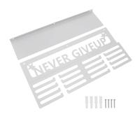 GEDMRT Présentoir de Cintre de récompense |Support de récompenses Mural en métal avec étagère à trophées |Organisez 64 + Running Awards/Trophées Sportifs/Souvenirs |N'abandonnez (White)