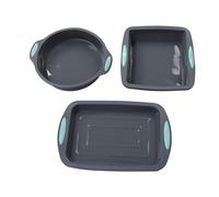 GEDMRT Silicone Cake Pans Set of 3 | Nonstick & Oven Safe Bakeware for Easy Release | Heat Tolerant Baking Pans for Cakes/Bread/Desserts | Reusable Kitchen Tools, Dishwasher Safe