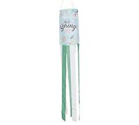 GEDMRT Spring Windsock Outdoor Decoration | Vibrant Polyester Hanging Banner for Yard/Garden/Patio | Weather Resilient Holiday Decor with Unique Patterns (Light Green)