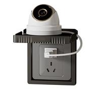 GEDMRT Wall Outlet Shelf | No Drill Easy Install Holder for Phone/Router/Camera | Strong Plastic Space Saver Organizer | Charging Station (Noire)