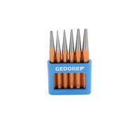 GEDORE Jeu de chasse-clous, 6 pièces, Jeu de chasse-goupilles dans un support en PVC, Trempés, Revenus, Acier, Outil, 8753680