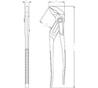 Gedore 142 12 C Pince multiprise 30 cm 12``, 17 positions Import Allemagne