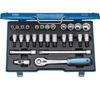 GEDORE 19 IMU-10 Jeu de clés à douilles 1/2", 27 pièces, 6 pans, 10-30 mm, 6139750