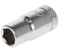 GEDORE Douille, Entraînement 1/4" 6,3 mm, 6 pans, Diamètre 7 mm, Outil, 20 7, Acier chromé