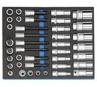 GEDORE 2005 CT2-D 19L Assortiment de clés à douilles 1/2" dans le module Chec...