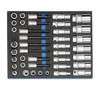 GEDORE 2005 CT2-D 19L Assortiment de douilles 1/2" en module Check-Tool, 40 pièces, 2016516