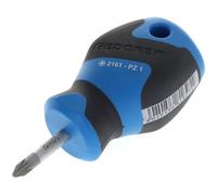 GEDORE Petit tournevis cruciforme PZ1, Mini tournevis court, Manche à 3 composants, Longueur 81 mm, Outil, 2161 PZ 1
