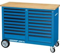 Gedore 2528096 Etabli mobile 1,25 m, avec 18 tiroirs (l x H x P) 1250 x 985 x 550 mm