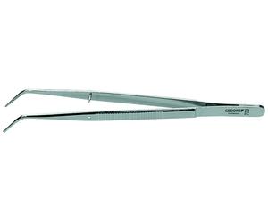 Gedore 6556270 Pince brucelle à usage unique pointue, courbée 150 mm