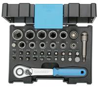 GEDORE 666-U-20 Boîte de douilles pour embouts avec cliquet 1/4" 35 pièces