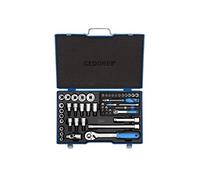 GEDORE Composition de douilles, 50 pièces, 1/4 + 1/2 pouces, Outil, Douilles, Cliquet, Embouts, pour voiture, 19 V20 U10, Bleu