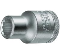 GEDORE Douille, Entraînement 1/2" 12,5 mm, 12 pans, Diamètre 9 mm, Outil, 19 9, Acier chromé