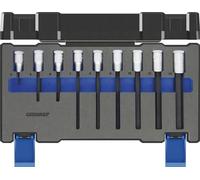 'Gedore IN 19-009 Jeu de tournevis 1/2 pour vis 6 pans/9 pièces Set avec inserts de tournevis en acier Vanadium pour vis hexagonales dans les tailles 4-14 mm
