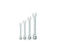GEDORE Jeu de clés à douille S 7 R-04 4pcs. CV-acier mat chrome avec mousqueton