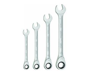 Gedore Jeu de clés à fourche Gedore 4 pcs. acier CV chromé mat avec mousqueton Quantité:1